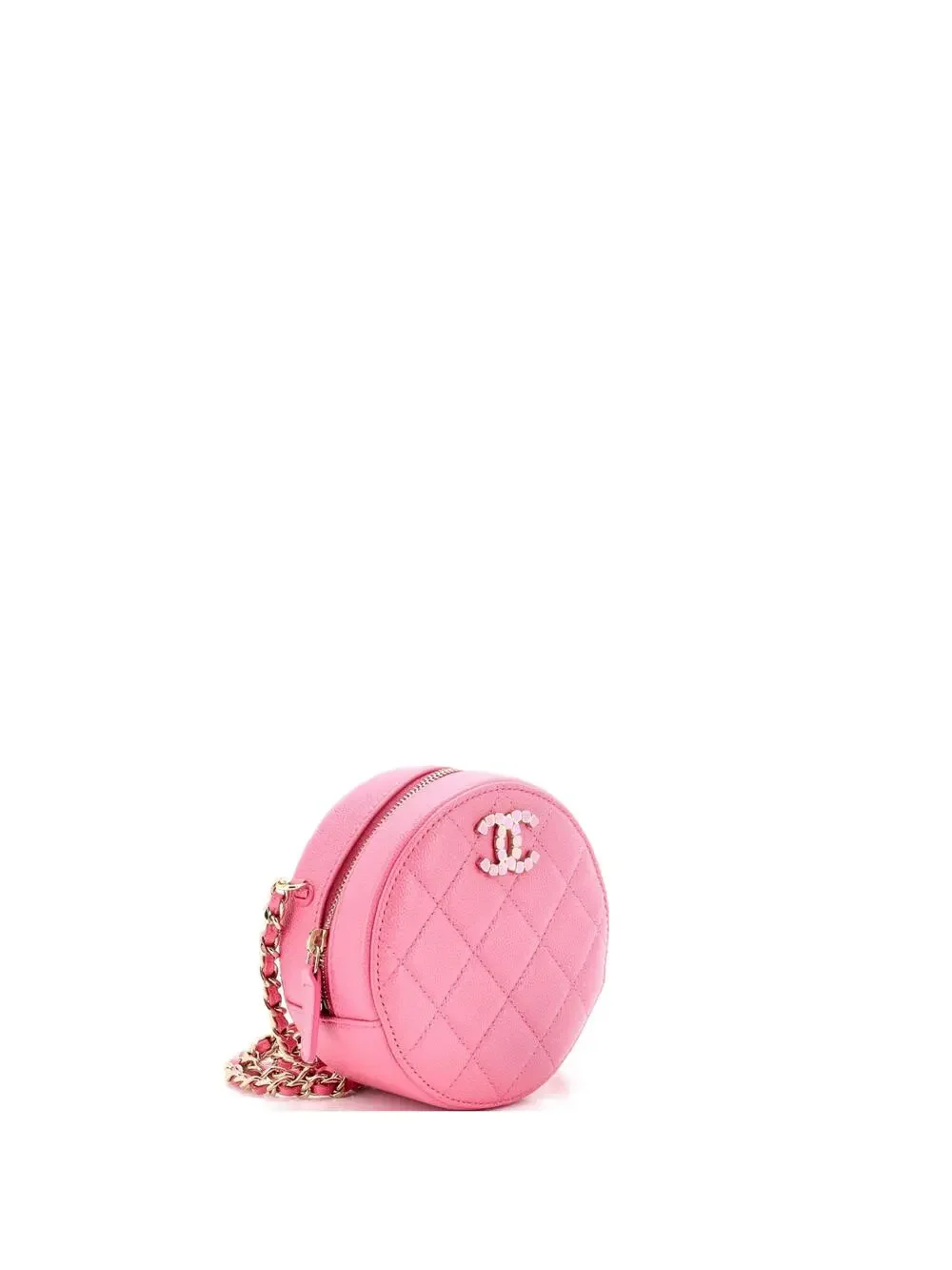 Chanel Round Clutch With Chain Quilted #277156C29B